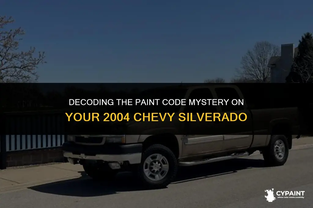 where is the paint code on a 2004 chevy silverado