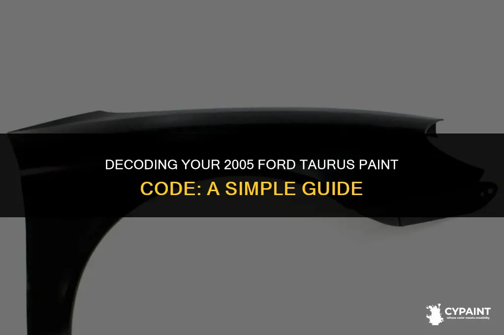 where is the paint code on a 2005 ford taurus
