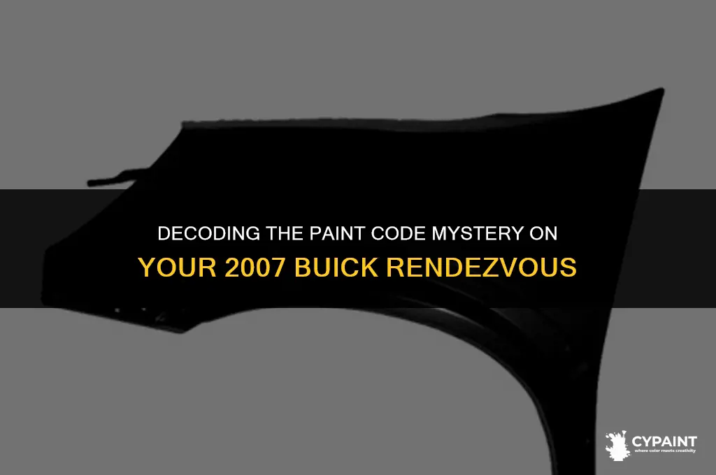 where is the paint code on a 2007 buick rendezvous