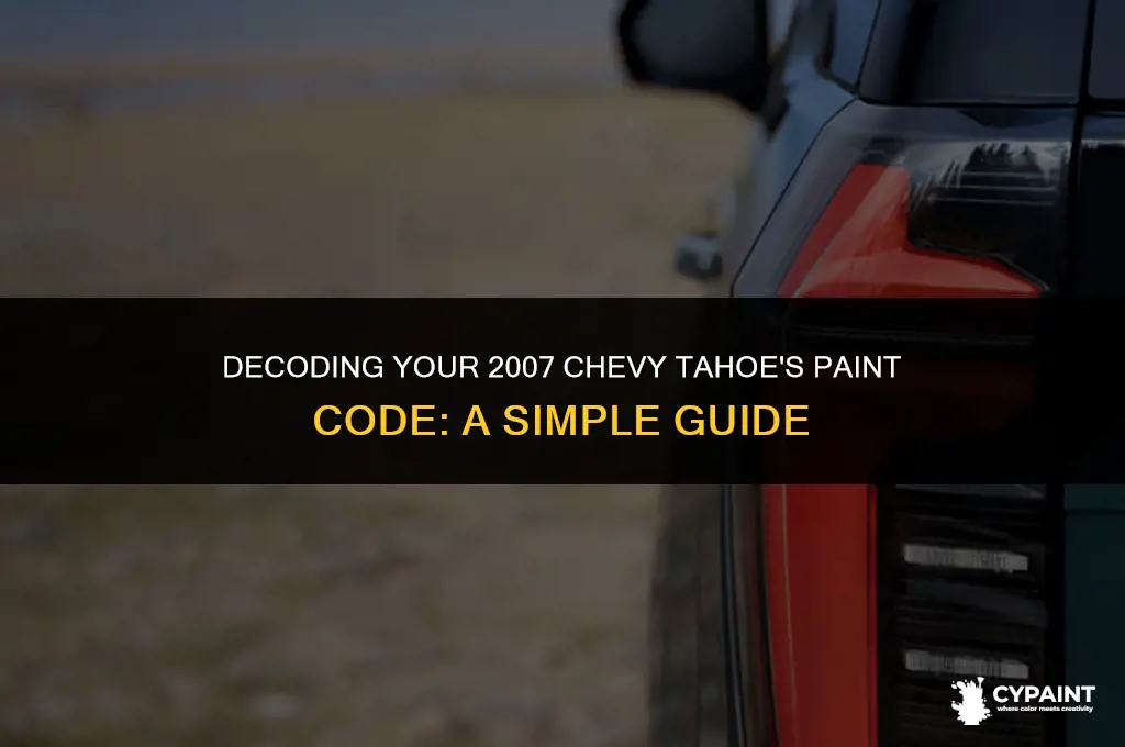 where is the paint code on a 2007 chevy tahoe