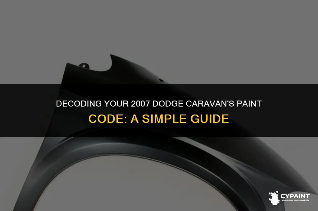 where is the paint code on a 2007 dodge caravan