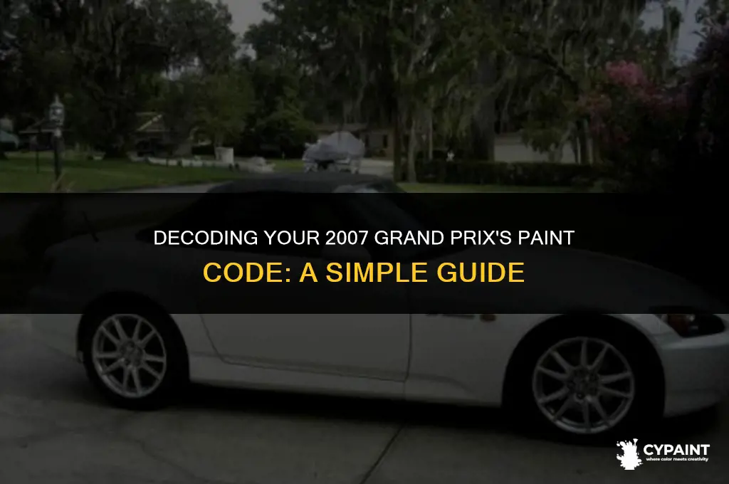 where is the paint code on a 2007 grand prix