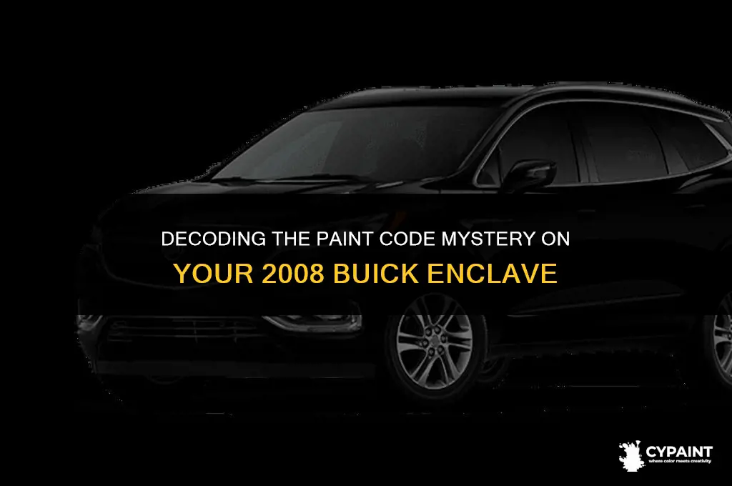 where is the paint code on a 2008 buick enclave