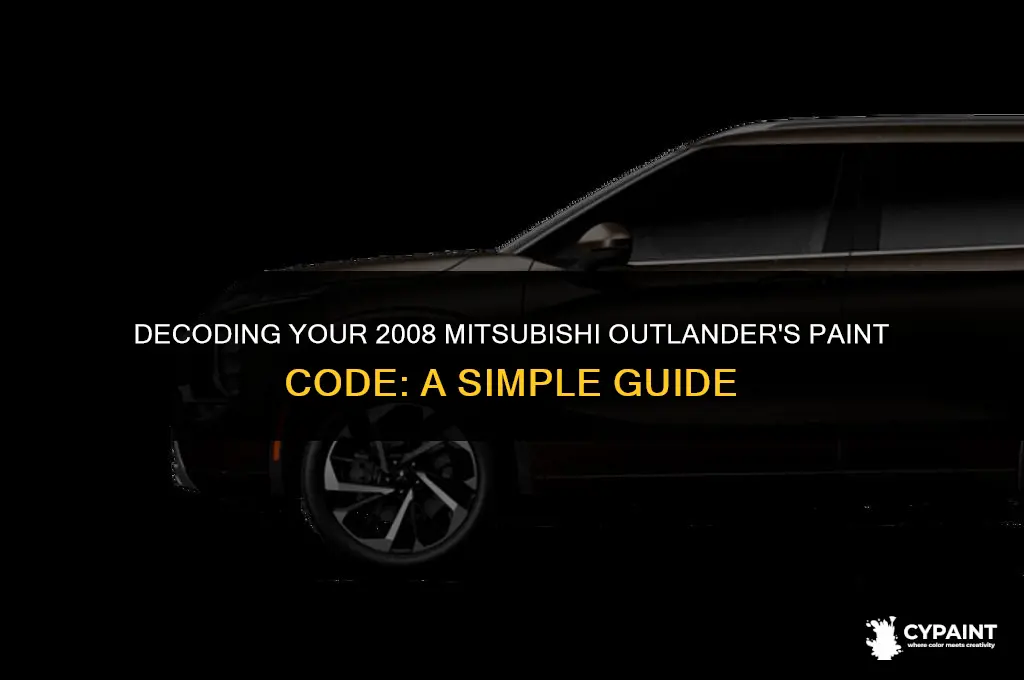 where is the paint code on a 2008 mitsubishi outlander