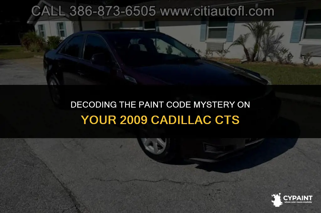 where is the paint code on a 2009 cadillac cts