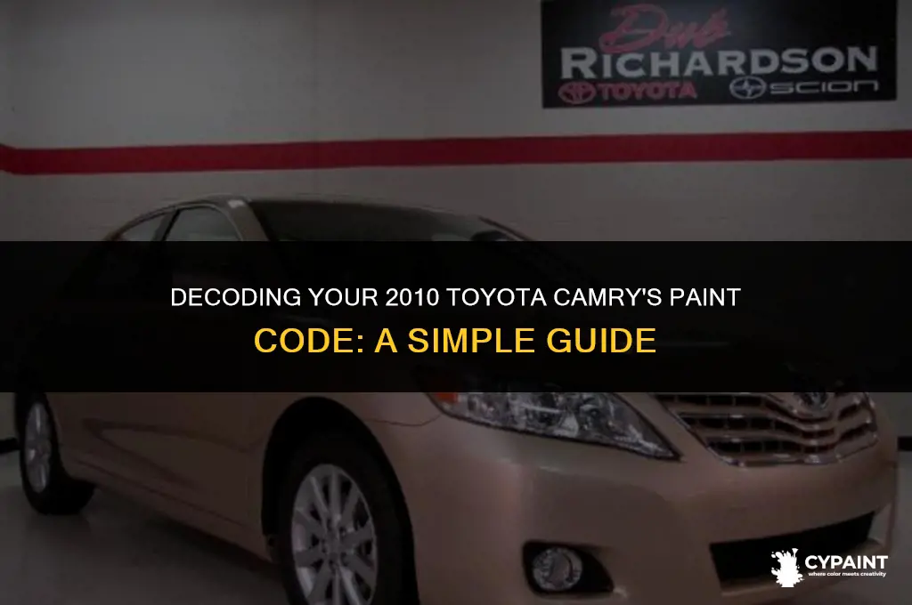 where is the paint code on a 2010 toyota camry