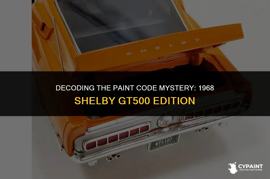 where is the paint code on a 68 shelby gt500