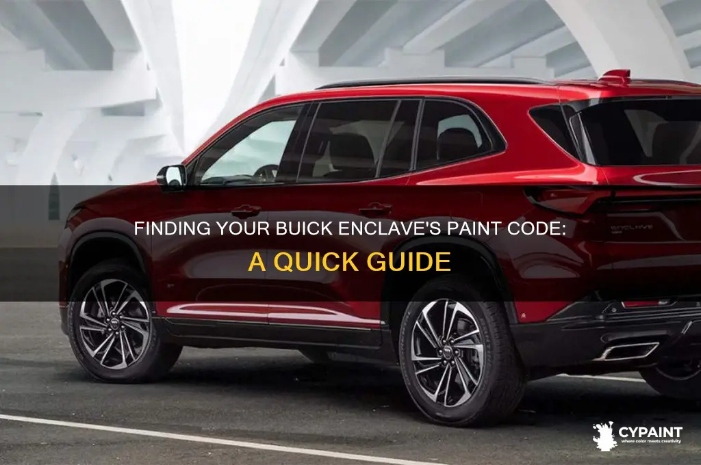 where is the paint code on a buick enclave