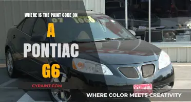 Finding Your Pontiac G6 Paint Code: Location and Identification Guide
