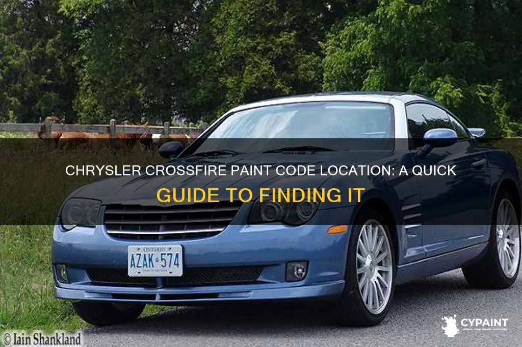 where is the paint code on chrysler crossfire