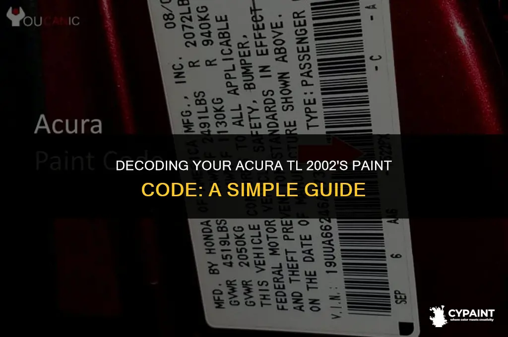 where is the paint code on my acura tl 2002