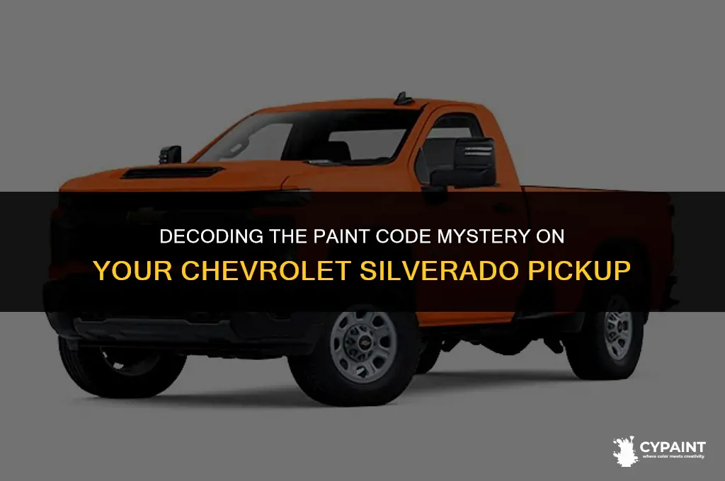 where is the paint code ona chevrolet silverado pick up
