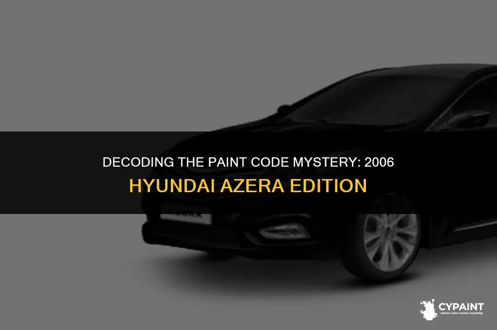 where is the paint codes on a 2006 hyundai azera