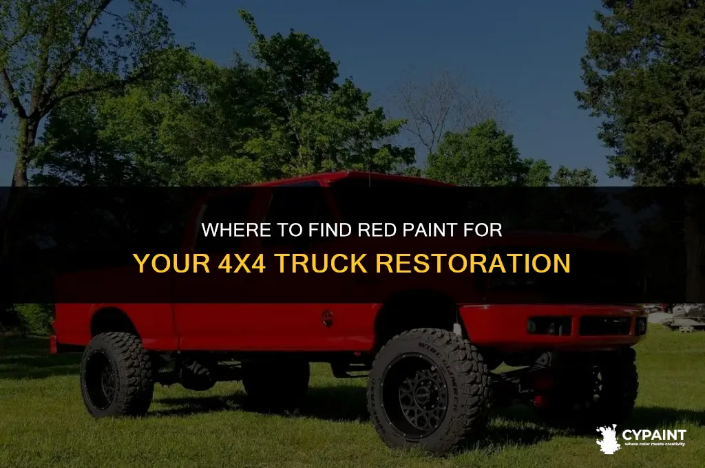 where is the red paint in fix my truck 4x4