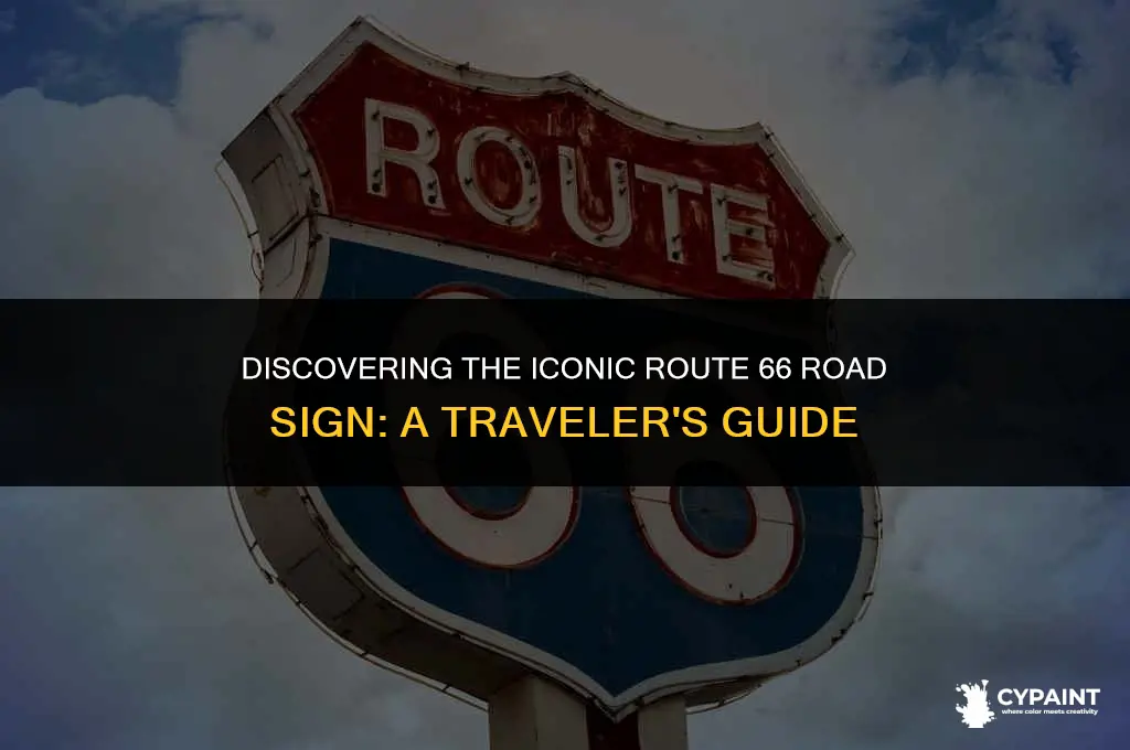 where is the route 66 sign painted on the road