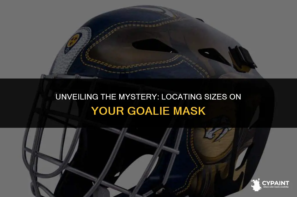 where is the size located on my goalie mask painted
