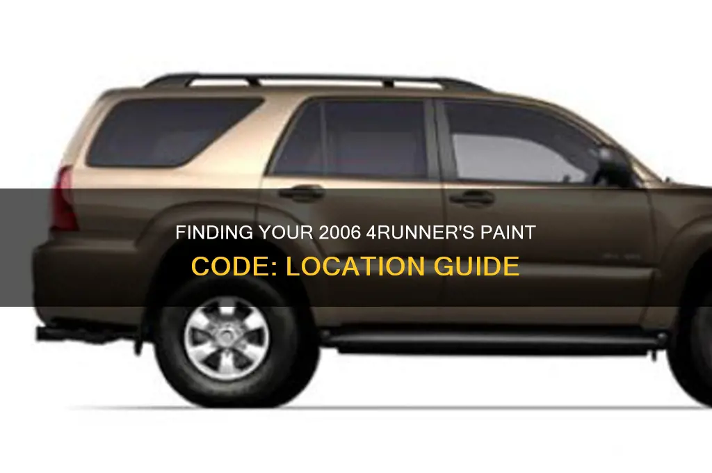 where is tye paint codes on an 2006 4runner