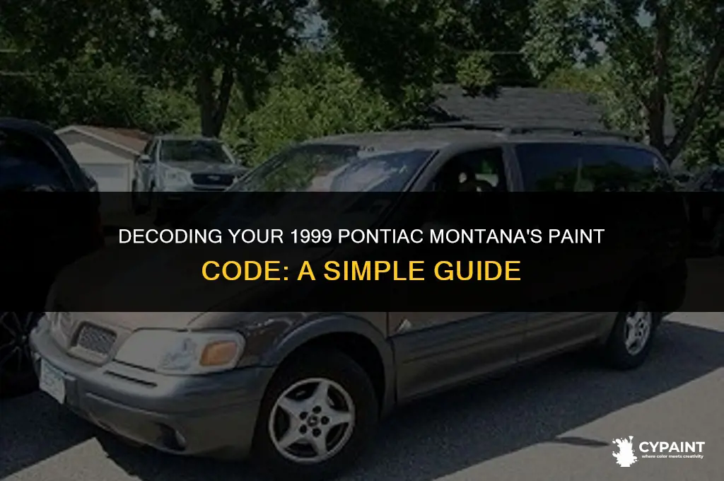where t find the paint code on 1999 pontiac montana