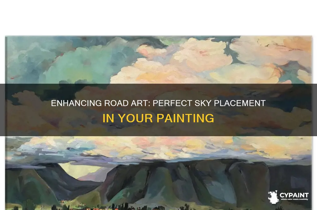 where to add the sky in a road painting