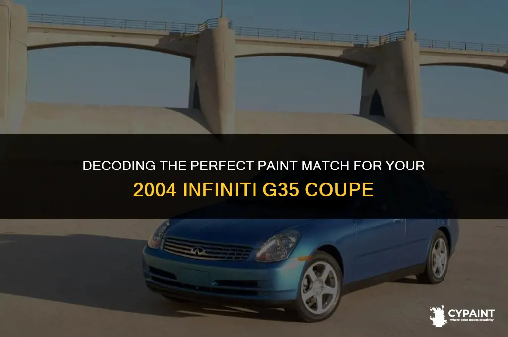where to find paint code for 2004 infinity g35 coupe