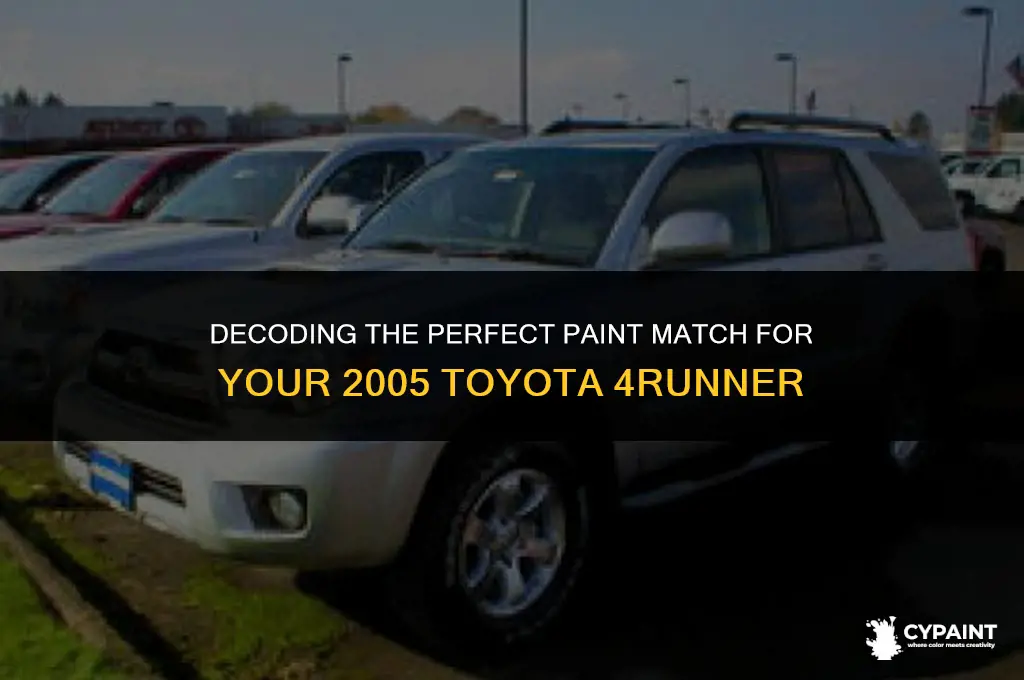 where to find paint code for 2005 toyota fore runner