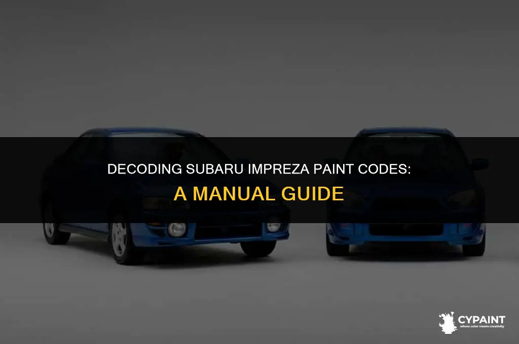 where to find paint code on subaru impreza on manual
