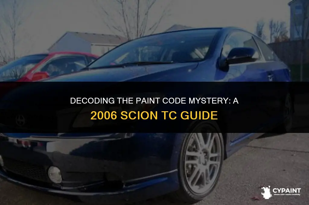where to find the paint code on 2006 scion tc