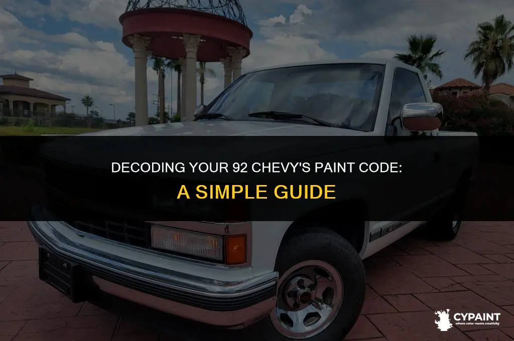 where to find the paint code on a 92 chevy