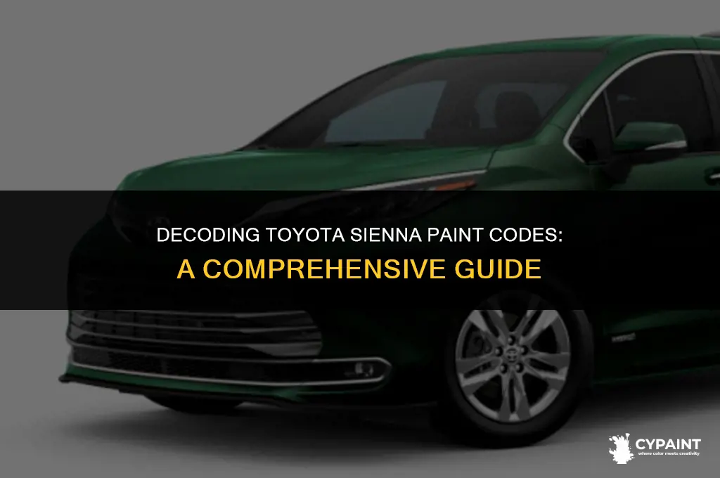 where to finda paint code on a toyota sienna van