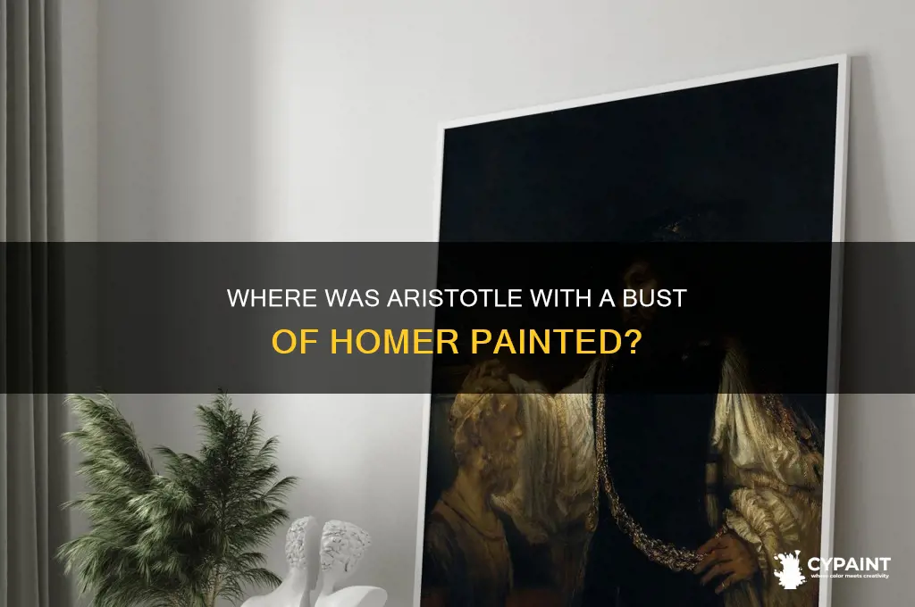 where was aristotle with a bust of homer painted