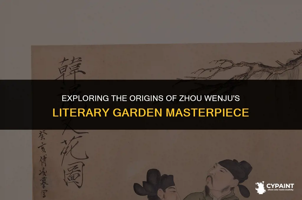 where was the literary garden painting by zhou wenju made