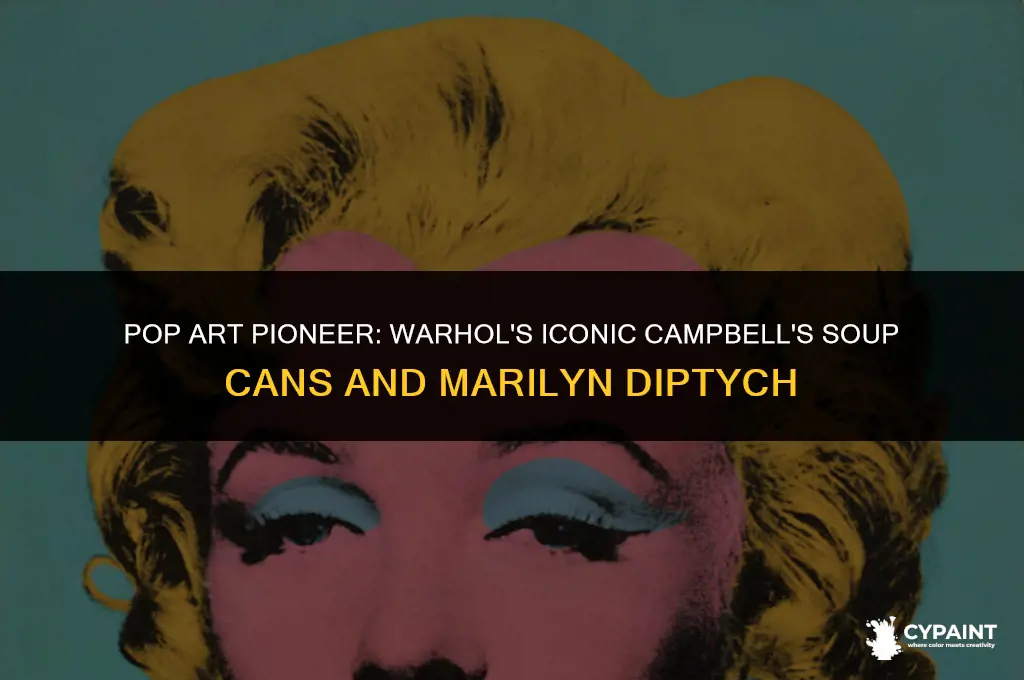 which artist paintings include campbells soup cans and marilyn diptych