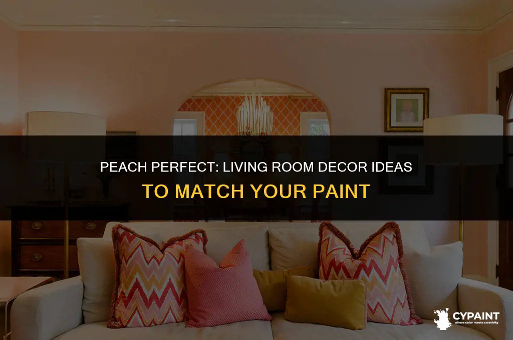 which decor match for a living room paint in peach
