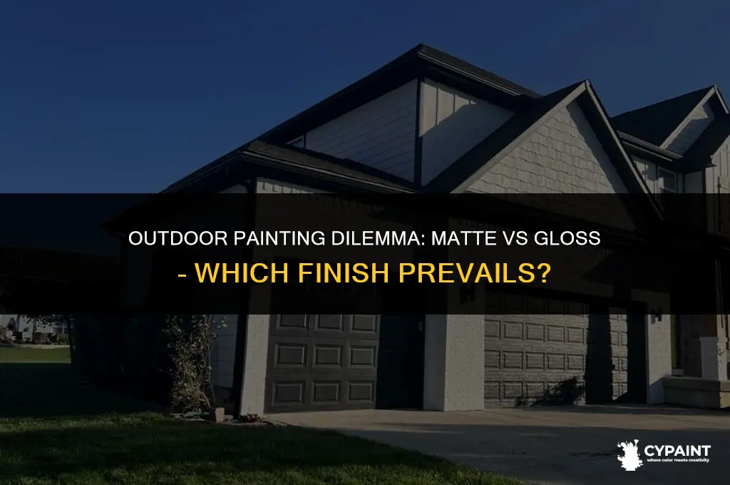which holds up better between matte and gloss paint outdoors