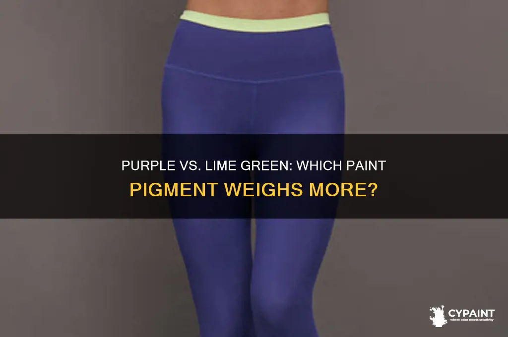 which paint pigment is heavier purple or lime green