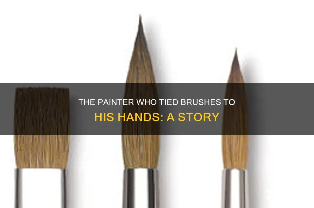 which painter had to tie paintbrushes to his hands