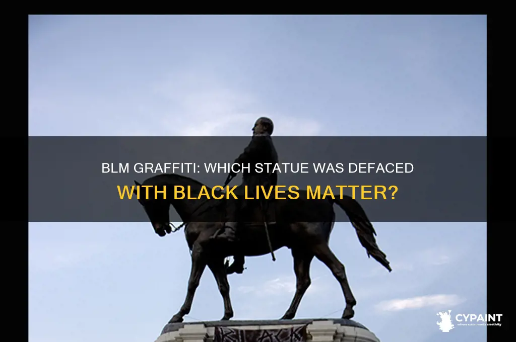 which statue had blck lives matter painted on it