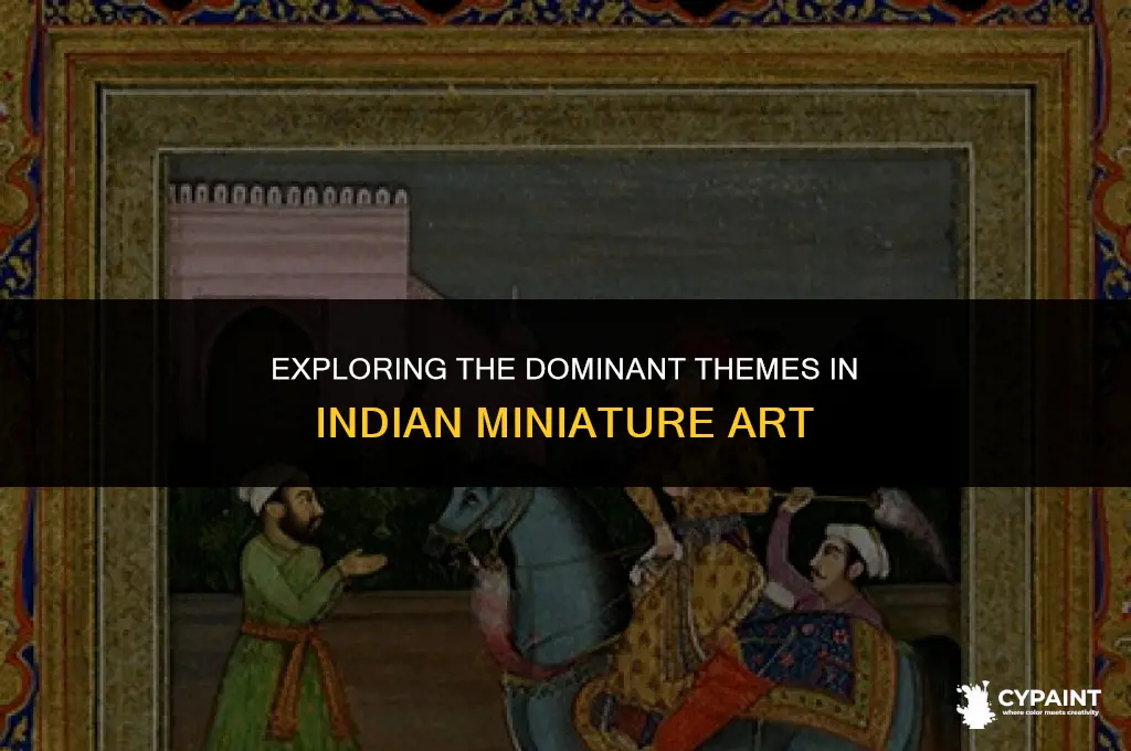 which theme is most often portrayed in indian miniature paintings