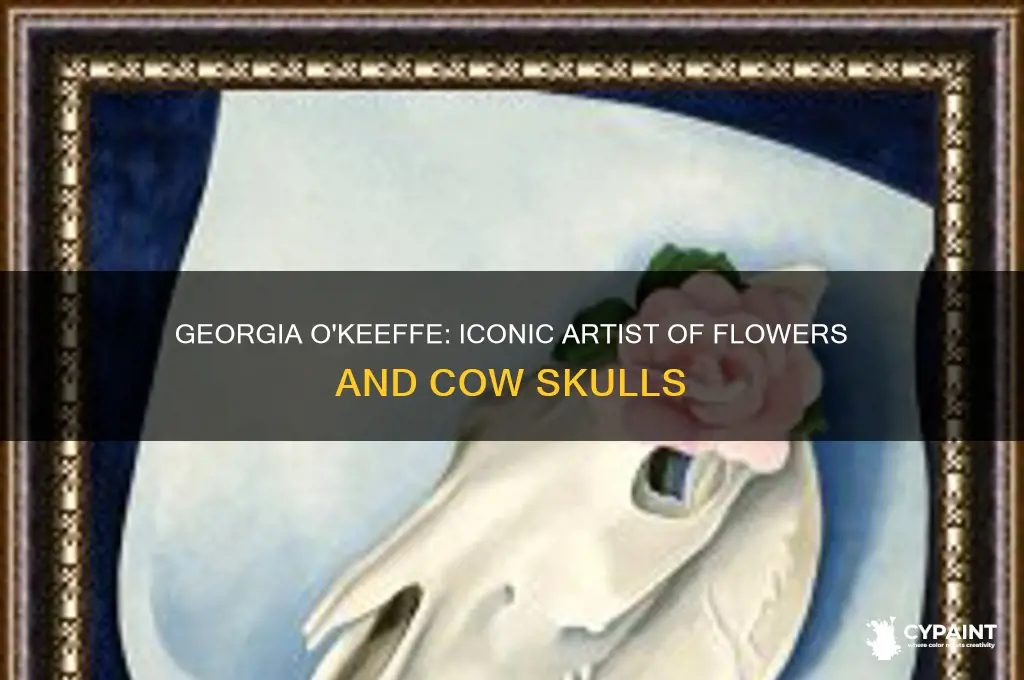 who is famous for painting flowers and cow skulls