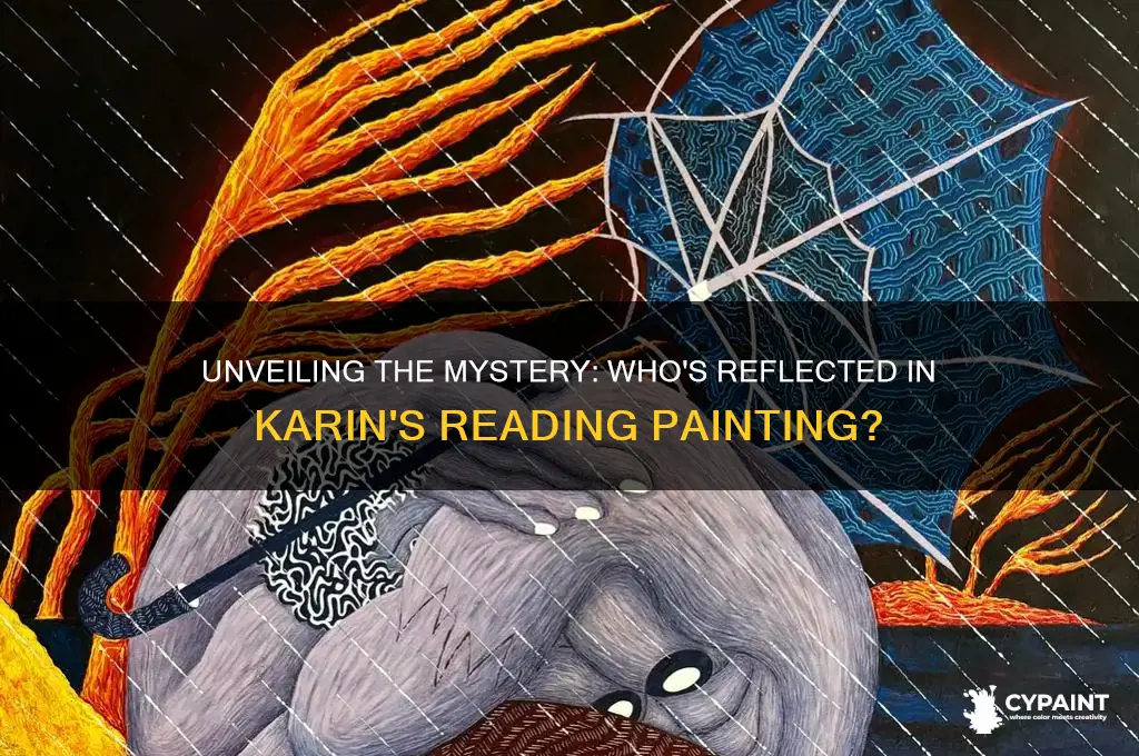 who is in glass reflection in karin reading painting