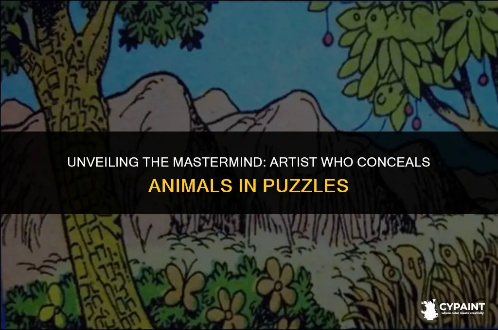who is jigsaw puzzle artist who hides animals in paintings