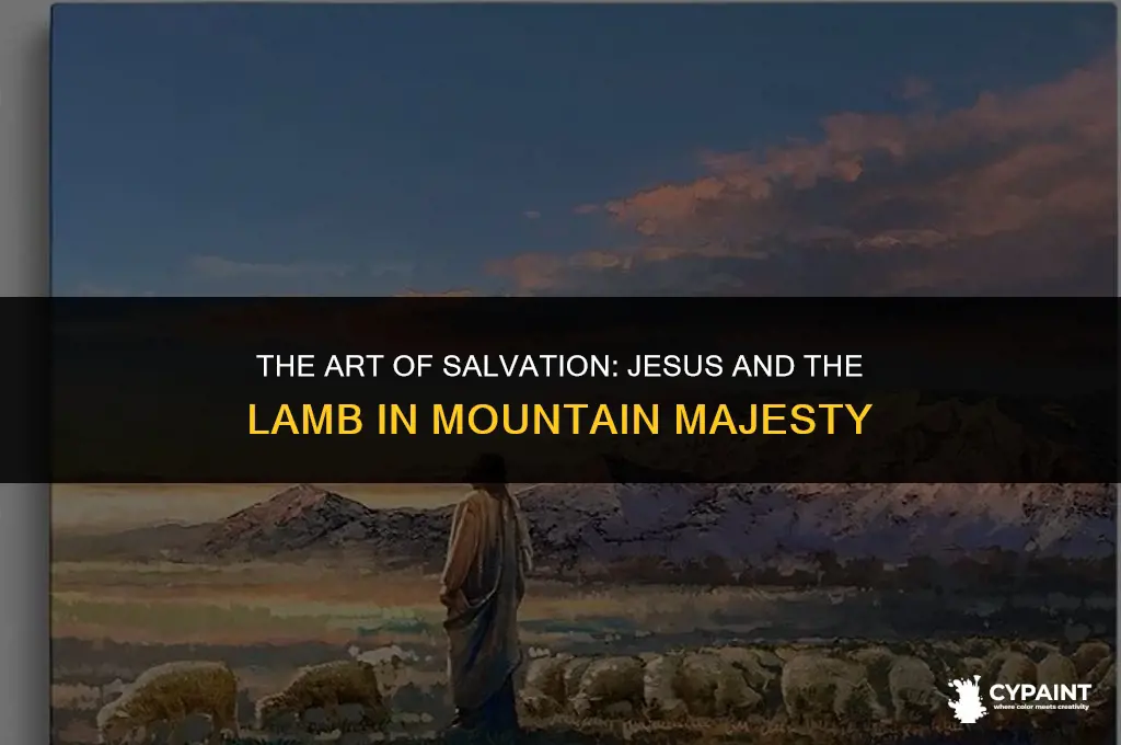 who painted jesus reaching for the lamb in the mountains