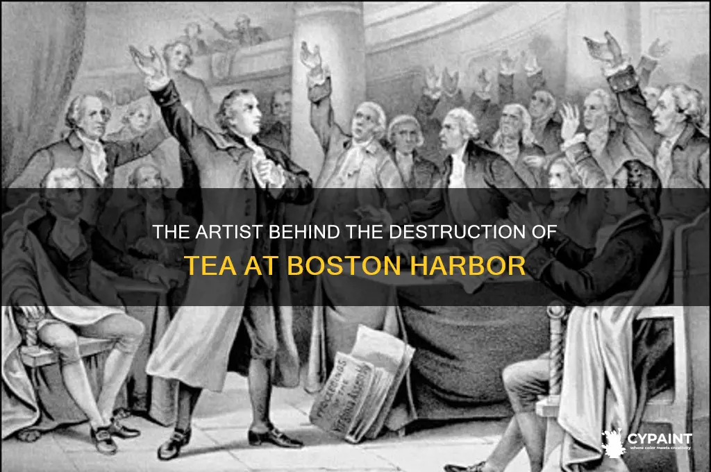 who painted the destruction of tea at boston harbor