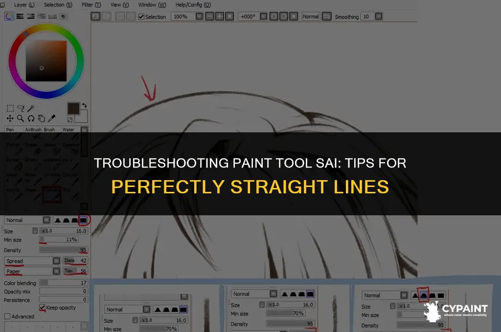 why are my paint tool sai tools not straight lines