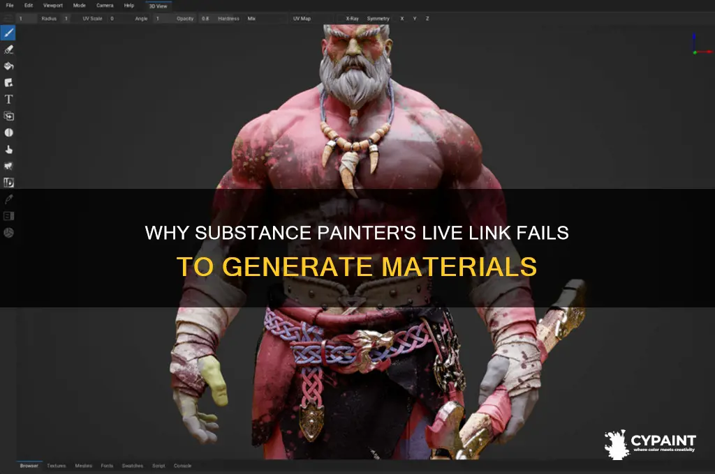why cant substance painter generate materials from live link
