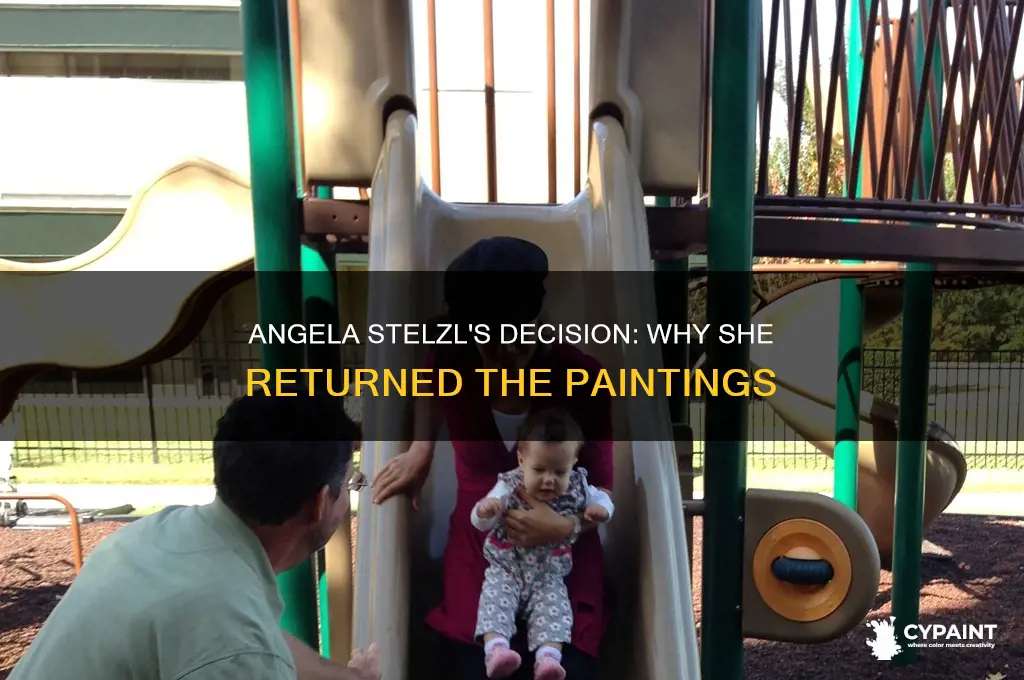 why did angela stelzl agree to return the paintings