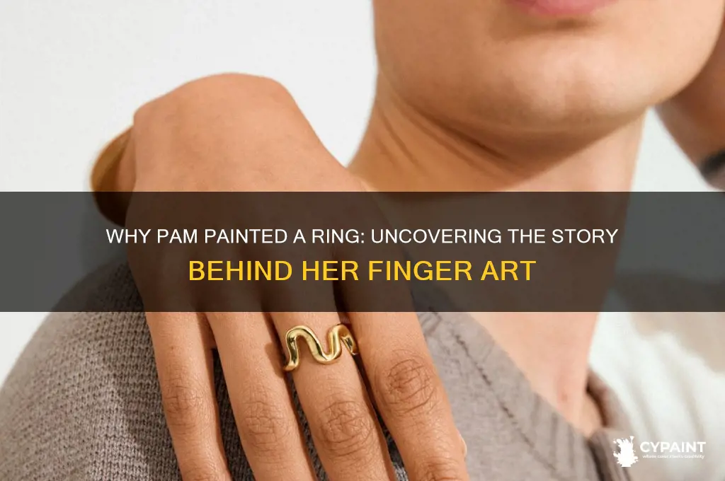 why did pam paint a ring on her finger