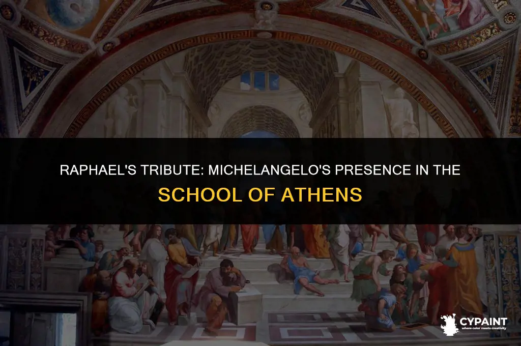 why did raphael paint michelangelo in the school of athens