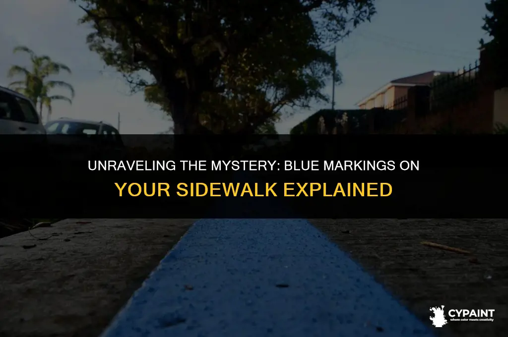 why did they paint blue markings on my side walk