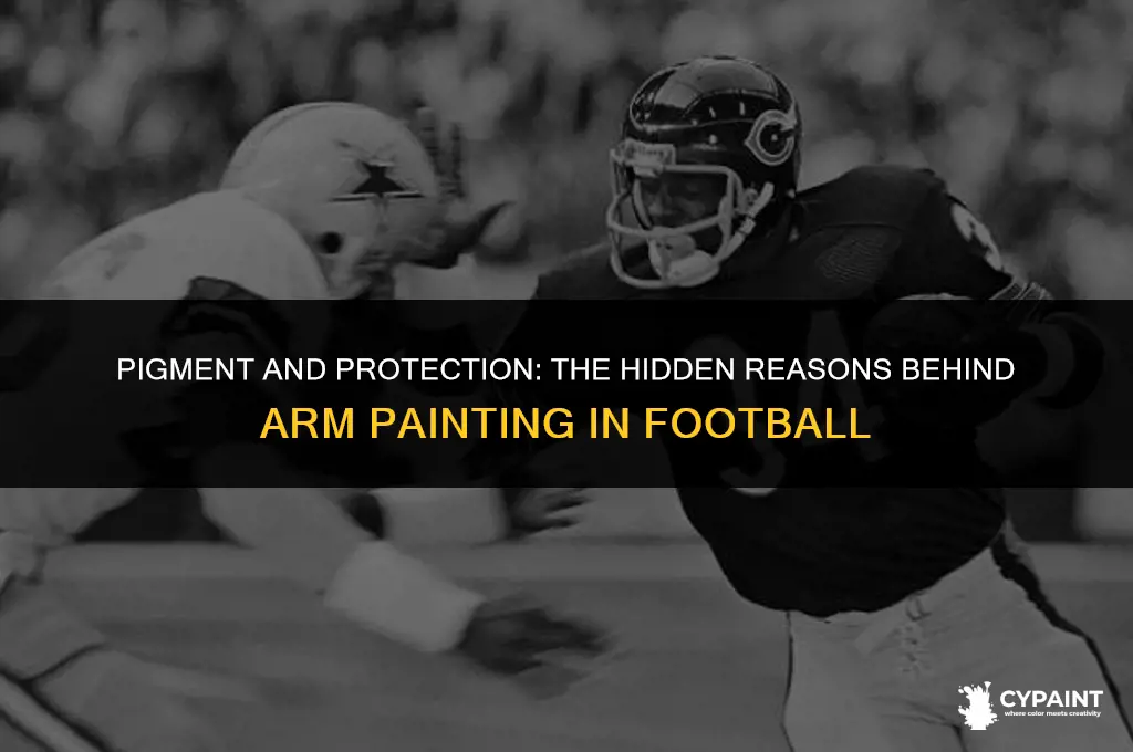 why do football players paint the back of their arms
